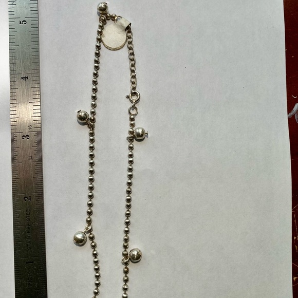 Sterling silver ankle bracelet adjustable gypsy ball chain - Picture 5 of 6